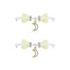 Cute Heart Moon Dangly Fake Nipple Piercings 2Pcs Set Non-Piercing Nipple Jewelry for Festival Party Body Decor