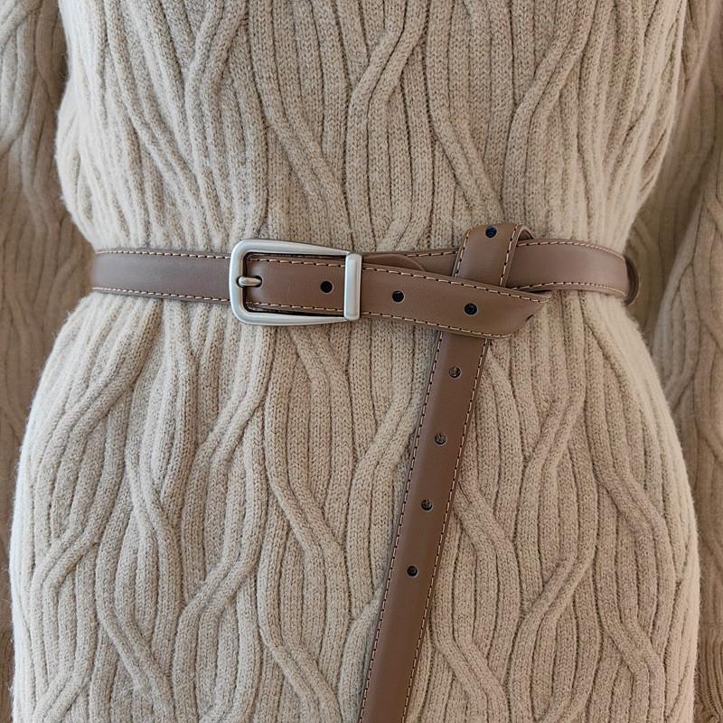 Fashionable Twolayer Leather Waist Belt For Women With Durable Alloy Buckle For Daily Use