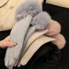 Cashmere Gloves for Women In Winter Fashion Sense  Rabbit Fur Plus Velvet  Thickened Warm and Cold Proof  Driving and Riding  Touch Screen
