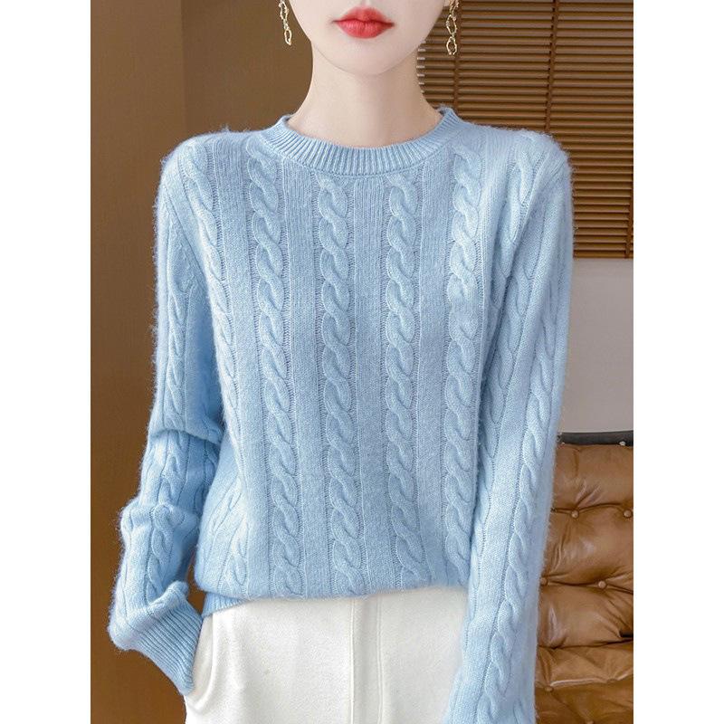 Γυναικείο Πουλόβερ 100% Καθαρού Μαλλιού, Στρογγυλή Λαιμόκοψη, Πυκνωμένο, Μαλακό Πουλόβερ - Ευέλικτη Μόδα για Φθινόπωρο και Χειμώνα