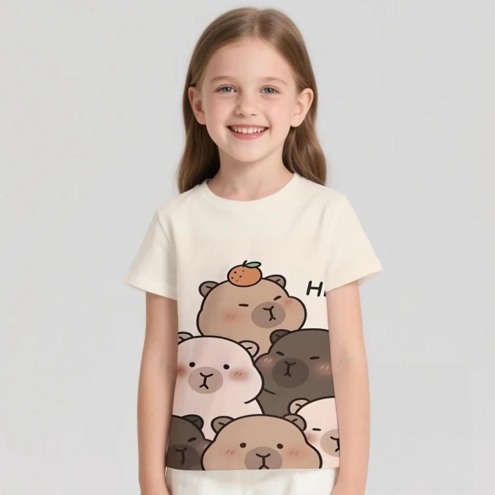 Καπιμπάρα T-shirt Παιδικό Casual T-shirt Μπλούζα Ρούχα Μόδα Κοντομάνικο Πουκάμισο Κυκλικό Λαιμό