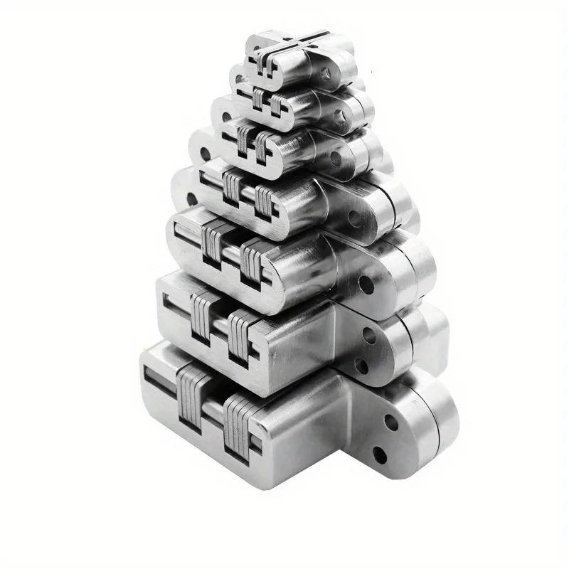 1Pc Stainless Steel Hidden Gate Hinge 180° Invisible Concealed Barrel Hinge for Wooden Box & Heavy Duty Built-in Door