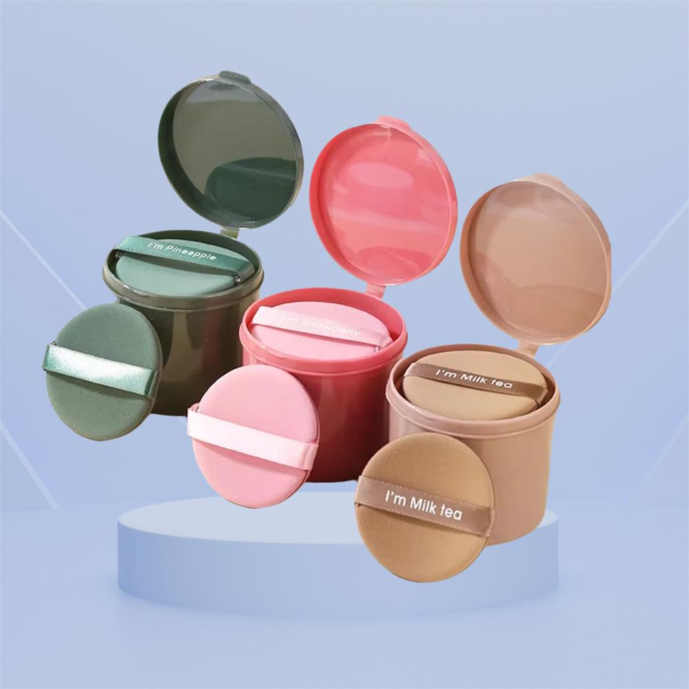 7PCS/Set Double Side Cosmetic Puff Set Water Drop/Round With Storage Box Makeup Sponge Soft Powder Puff Evenly Applies Makeup