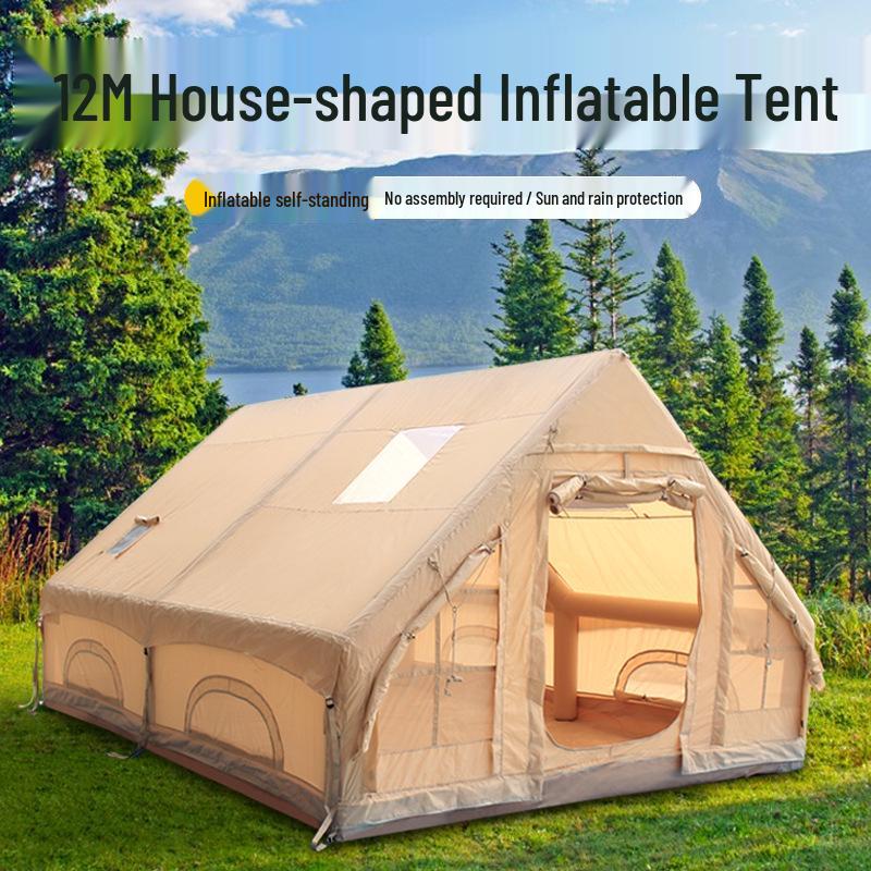 Spacious All-Season Anti-Freeze Moisture-Proof Inflatable Tent for Home & Camping - Portable, No-Assembly, Rainproof.
