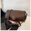 Soft leather small square bag women's new simple and versatile shoulder messenger bag retro commuter armpit bag
