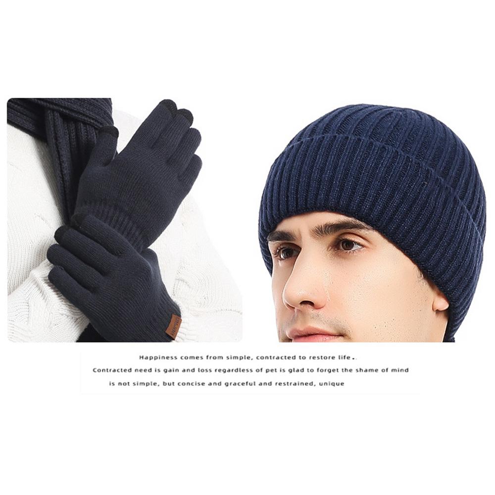 Thickened Beanie Hat Unisex Touchscreen Gloves Casual Long Scarf Neck Warmer  for Women & Men