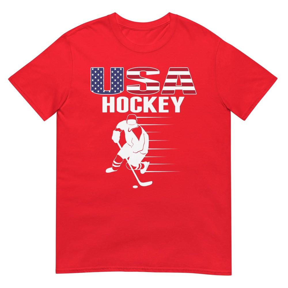 America Ice Hockey Fans Jersey Usa Flag Support Hockey Team Tshirt S