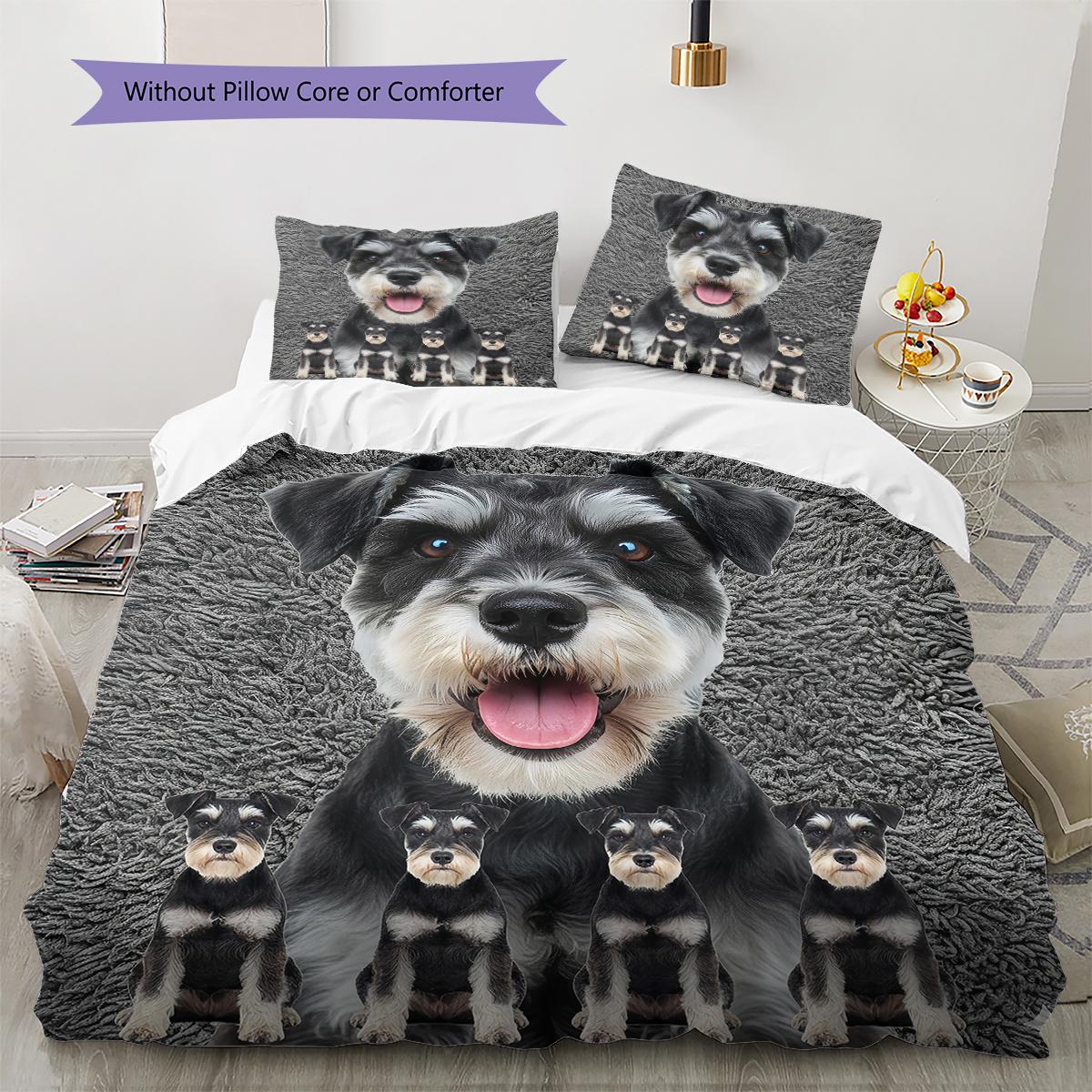 

Yorkshire Terrier Schnauzer Pattern Bedding Quilt Set Quilt Cover Pillowcase Home Decoration Gift (1 * duvet cover + 2 * pillowcase, without core) 200x200cm