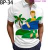 Trendy Chain Print Short Sleeve Polo Shirt, Stylish Men's Casual Top