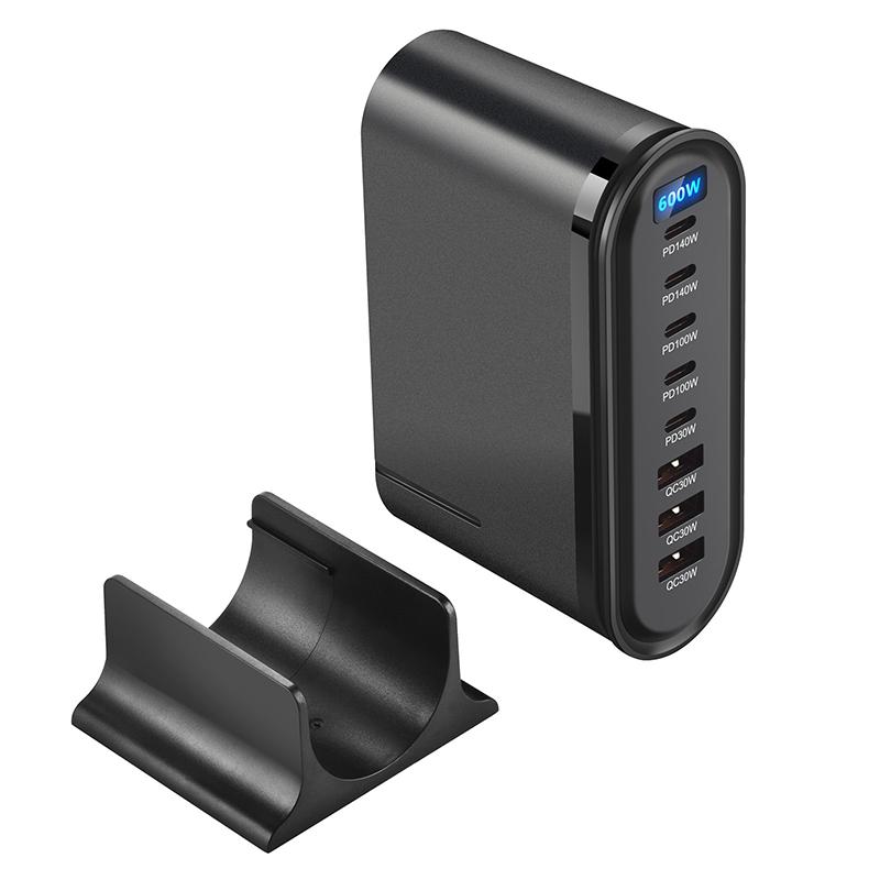 600W Gan Charger Hub Multi Ports Qc Pd Usb Type C Fast Charging Station Adapter For Iphone 16/15 Ipad Macbook Laptop Tablet