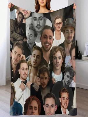 Dacre Montgomery Photo Collage Throw Blanket Plaid On The Sofa Giant Sofa Retros Custom Blankets