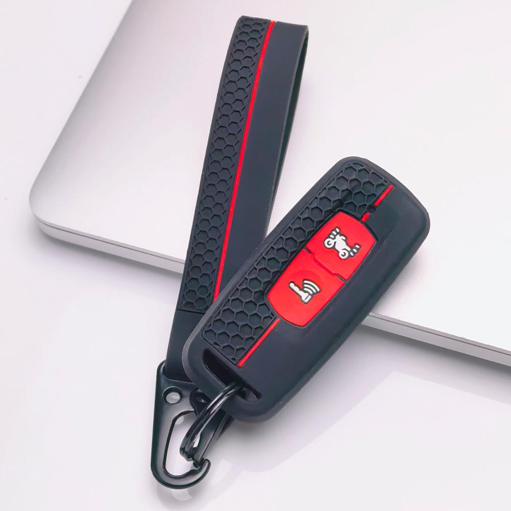 Silicone Motorcycle Key Fob Cover for Honda PCX125 PCX150 PCX160 ADV150 with Keychain Honeycomb Texture Shockproof Motorcycle Remote Key Protector