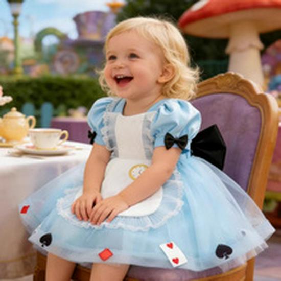 Queen of Hearts Girls’ Cosplay Dress for Alice In Wonderland Role-Playing