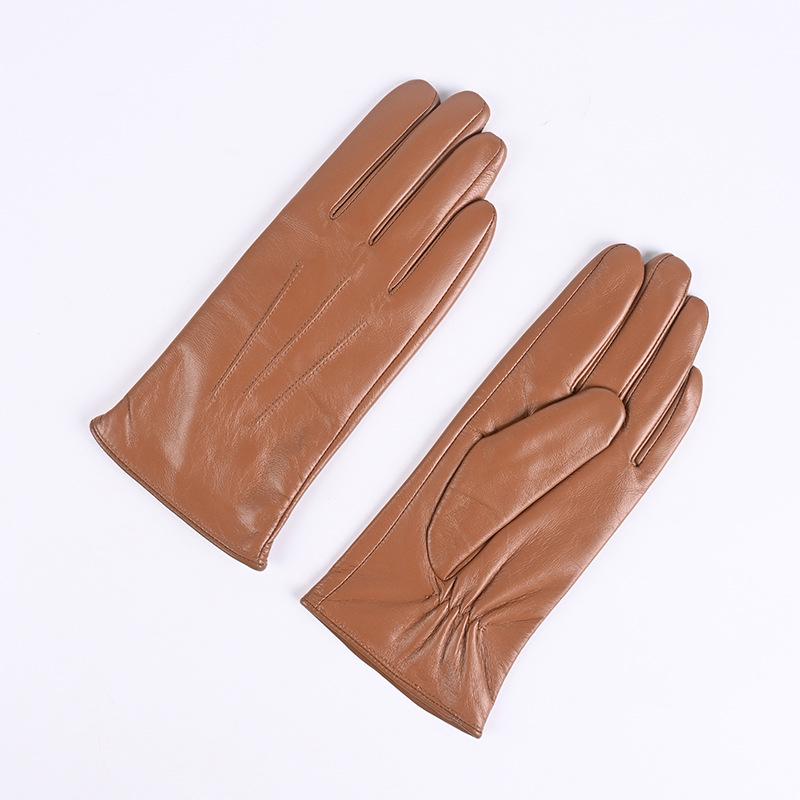 Women's Colored Sheepskin Fingerless Riding Gloves - Warm Fleece Lined for Autumn/Winter