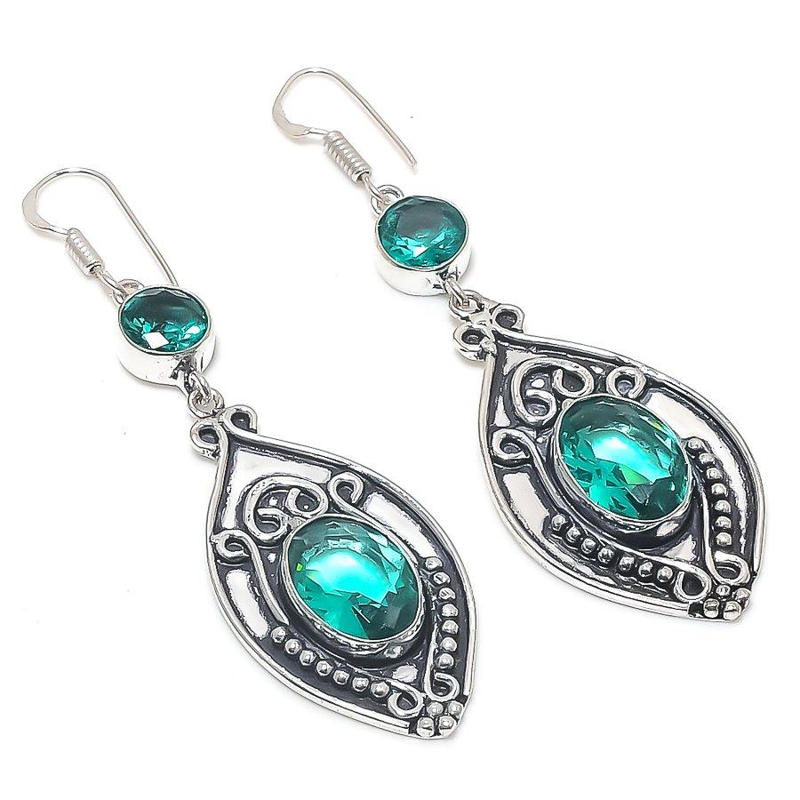 

Indicolite Tourmaline Gemstone 925 Sterling Silver Earring 2.76
