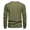 Men's Four-Button Waffle Knit Henley Long Sleeve T-Shirt