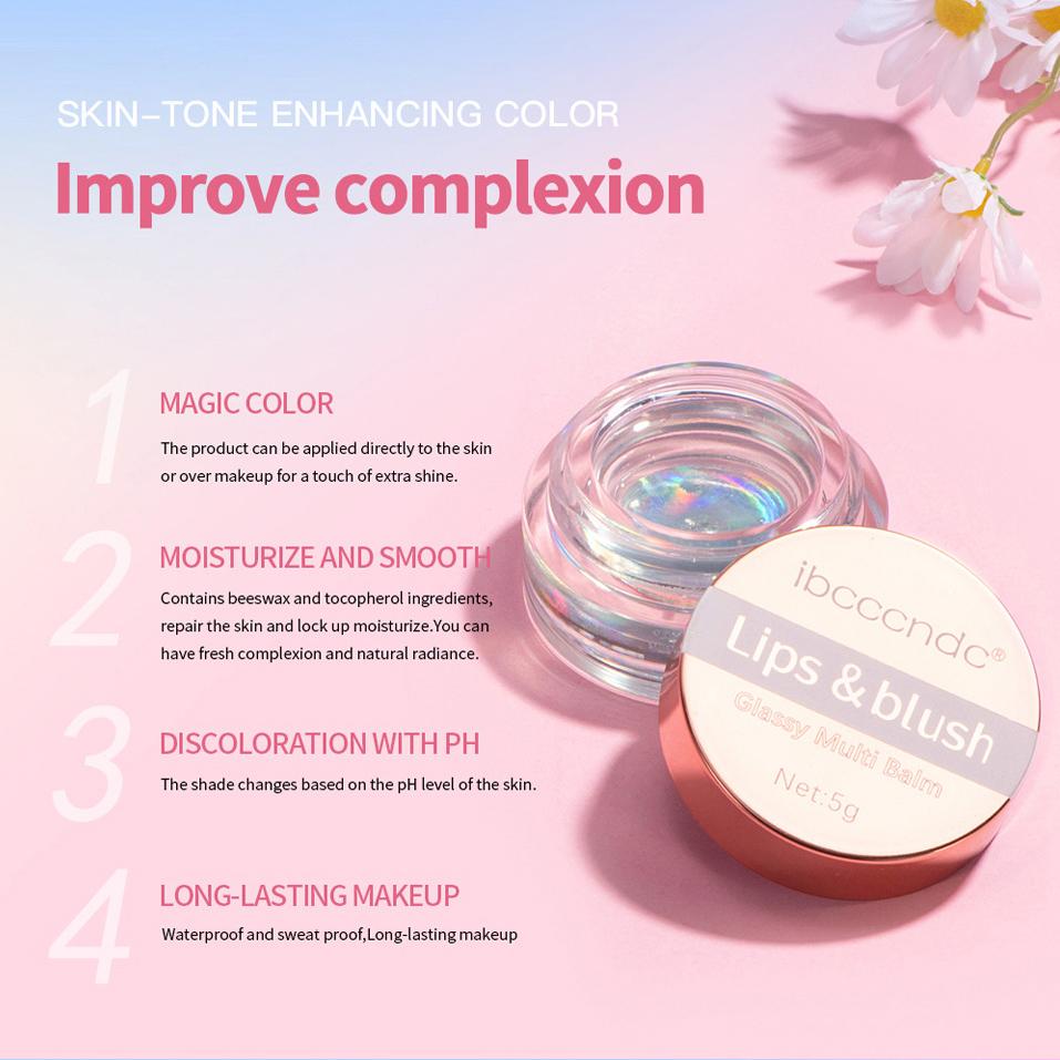 Temperature-changing Blush Transparent Color-changing Gel High-gloss Blush Cream Natural Nude Makeup Rouge Blush