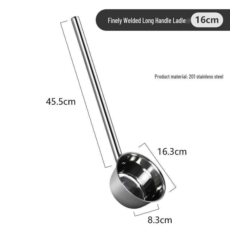 ShouLi ZhanShen Stainless Steel Long Handle Kitchen Ladle