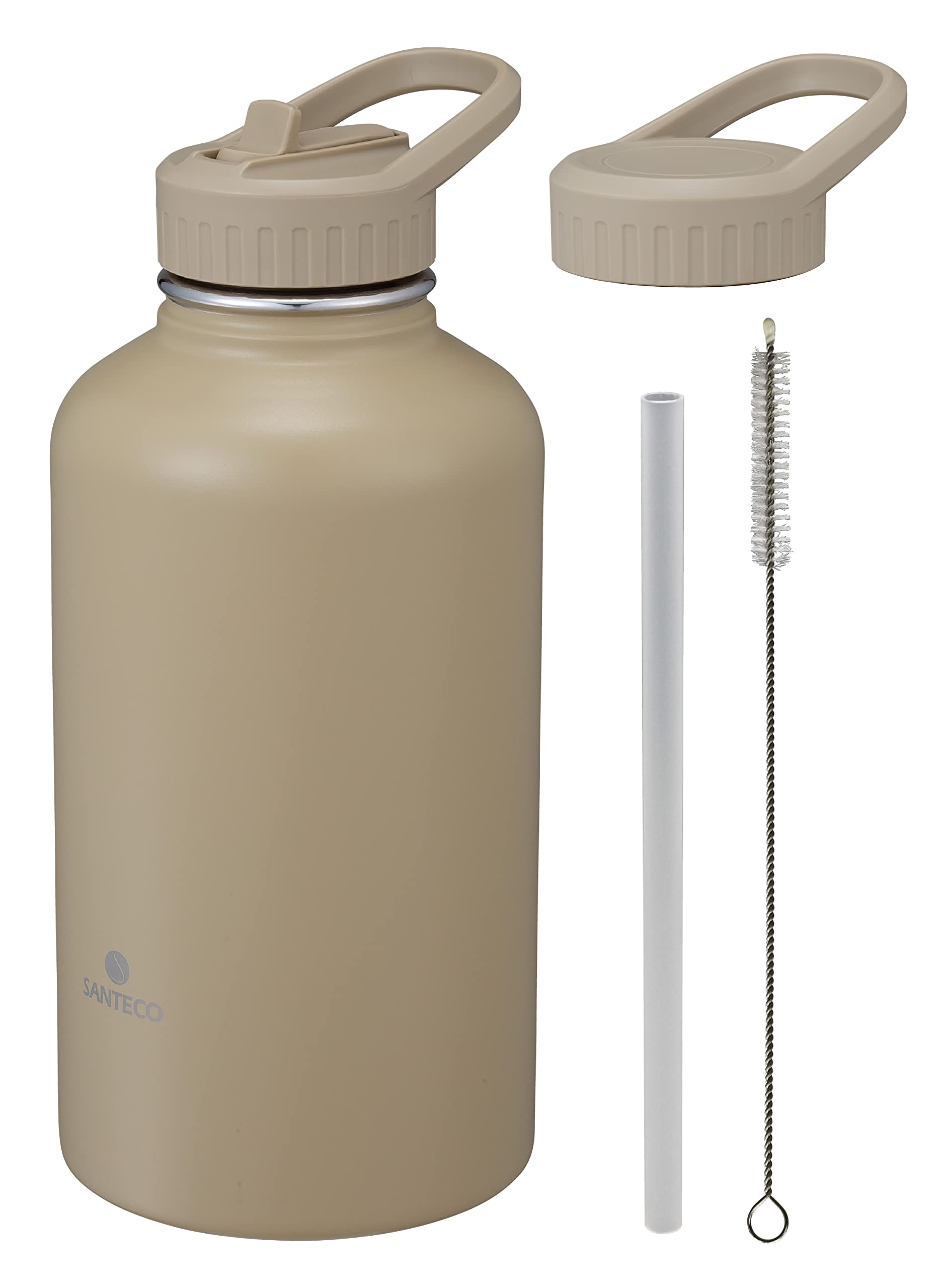 

CB Japan SOLUND Active Bottle, 1.9L, Beige, Direct Drinking, Straw, 2-Way Type, Vacuum Insulated, Dual-Layer Construction, santeco