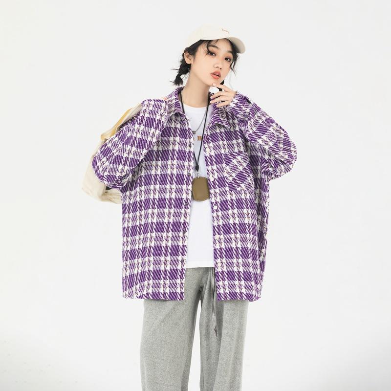 

Spring and Autumn New Plaid Jackets Men s Casual Versatile Shirts Loose Street Jackets Ruffian Handsome Long Sleeve Jackets Men s Clothing 3XL