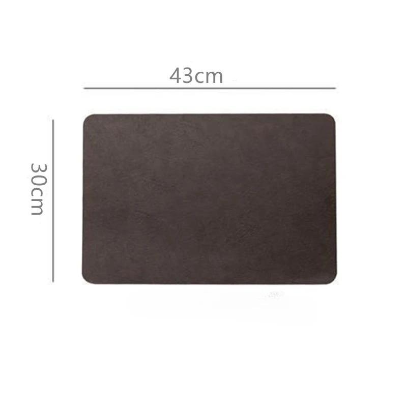 Leichtes Luxus-Tischset aus massivem Leder, kaffeebraun, PVC-Tischset, wasserdicht, ölbeständig, wärmeisolierte Teller, Schüssel, Pad, Tischdekoration