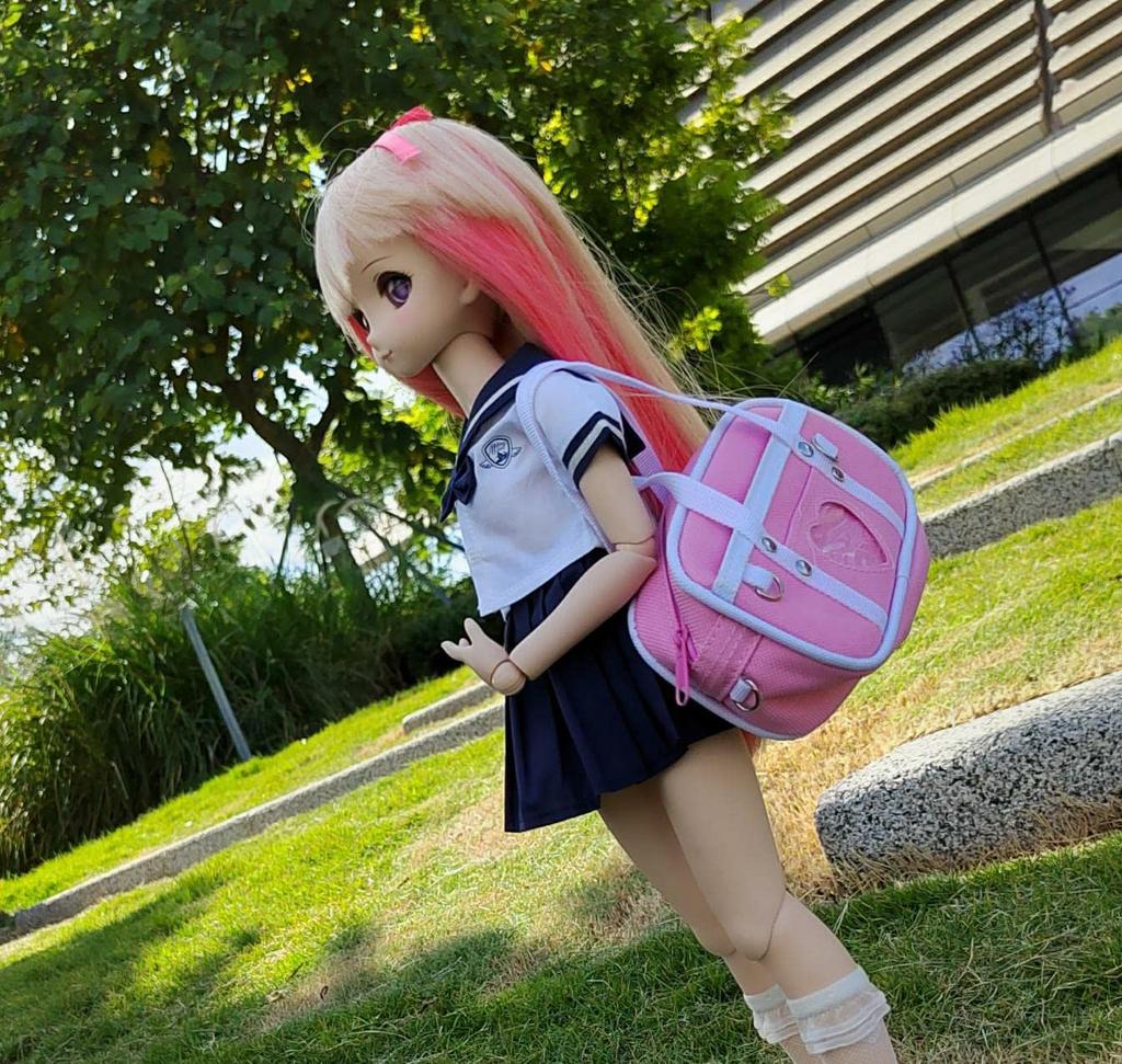 Puppentasche, Schultasche, BJD (Ballsaal, Mittelschule, Puppe, Schuluniform) (Rosa)