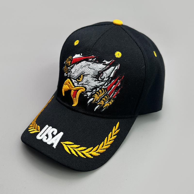 Eagle Wheat Usa Embroidered Baseball Cap Men'S And Women'S Casual Versatile Street Personality Spring And Summer Travel Shade