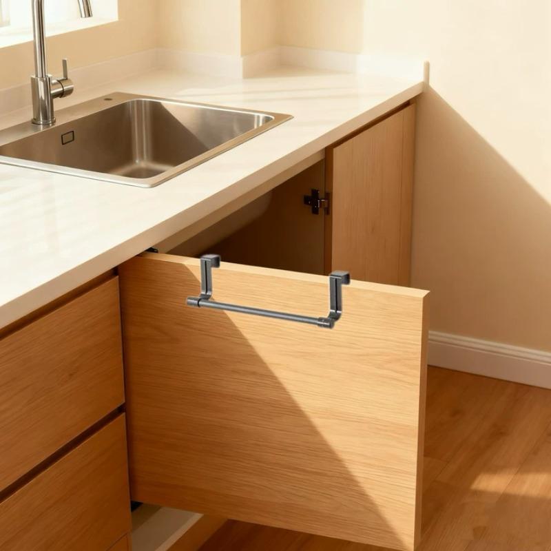

Kitchen Single Pole Towel Rack, Household Cabinet Door Towel Hanging Pole, Multifunctional Towel, Dishwashing Glove Storage Rack