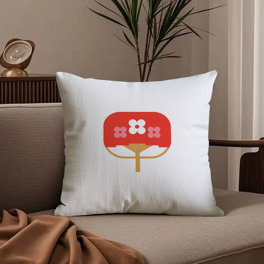 Japan Day Anime Simple Pillow Case Anti-dustmite Pillowcase Invisible zipper silky short plush Sofa cushion cover