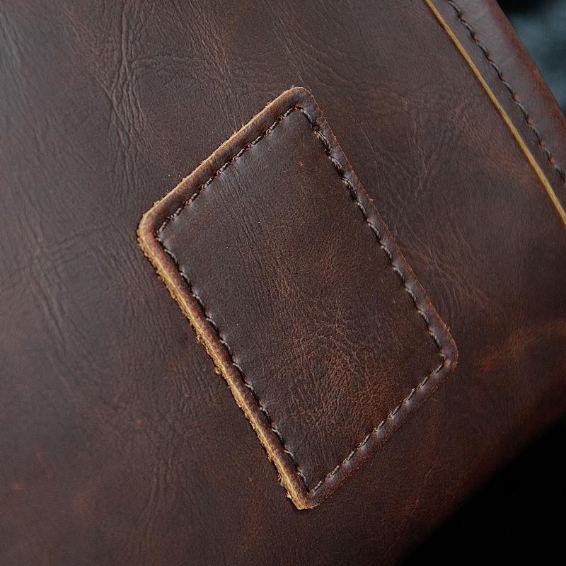 The New Korean Version of The Men's Crazy Horse Leather Shoulder Bag Leisure Travel Retro Large-capacity Men's Bag Shoulder Crossbody Bags