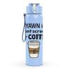 1PC Yawn Coffee Cup Funny Quote Pattern 750ml Color Plastic Sports Water Bottle Leakproof Flip Straw Lid Suitable for Sports Office Home Use