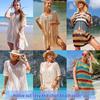 European & American Sexy Knitted Hollow Out Bikini Cover-up Beach Shirt for Women