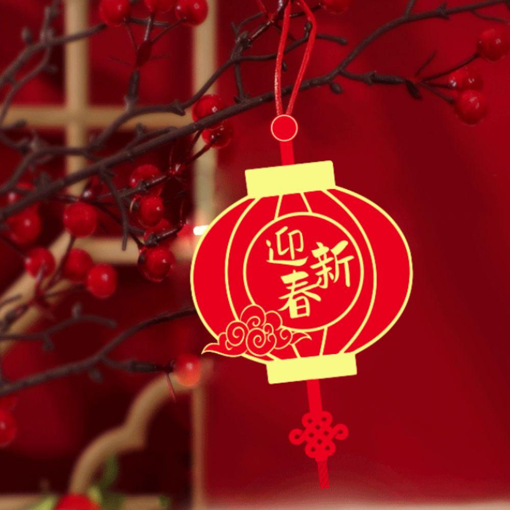 16/18pcs Blessing Words Chinese New Year Pendant Potted Plant Hanging Card  Chinatown