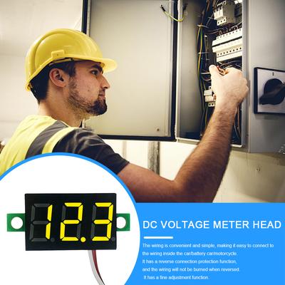 2 Wires DC Voltage Display LED Display 0.28 Inch DC Volt Meter DC 2.5V-40V Digital Voltage Tester Accurate Pressure Measurement