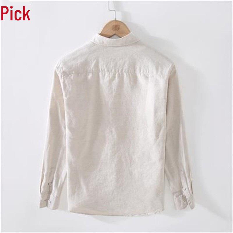 Men's Summer Linen Sun Protection Shirt Jacket - Thin, Long-Sleeved, Cotton/Linen Blend, Casual Outerwear Top