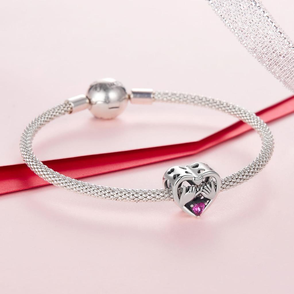 Silver Charm Clasped Hands Promise Beads Silver 925 Bead