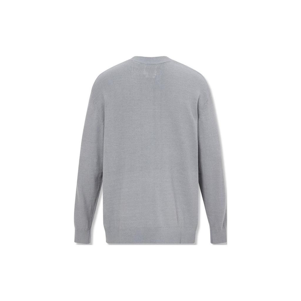 Levis Plain Round Neck Simple Casual Loose Long Sleeve Sweater Men Tops Gray A5744-0000