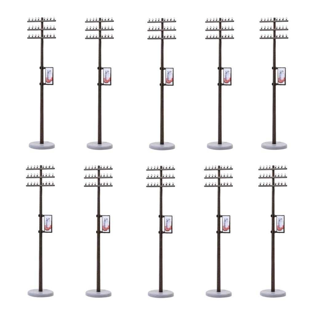 10 Stück Mini-Elektromast für Zugbahnen Mikro-Landschaft 1/100