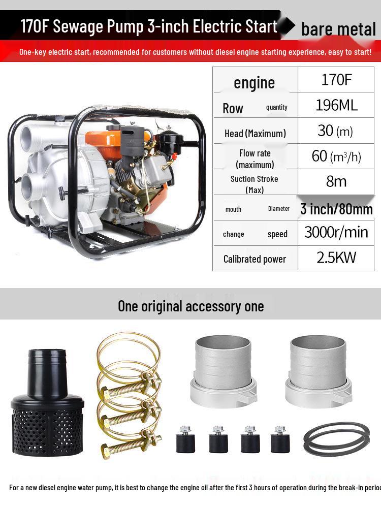 Self-Priming Diesel Water Pump for Agricultural Irrigation and Flood Control