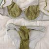 Vintage Splice Underwear Set Sexy Ultra Thin Lace Flowers Embroidery Bra Set Women Breathable Intimates Lingerie French Romantic