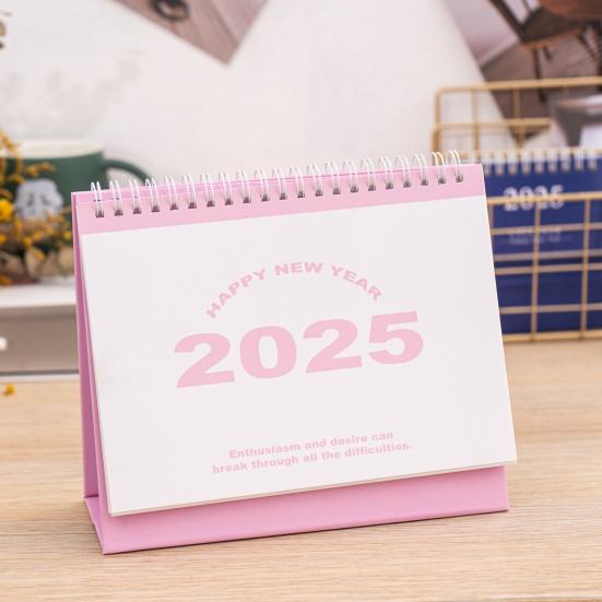 2025 Small Desk Calendar Standing Flip Desktop Calendar Monthly Planner Time Management Organizer for Home Office School