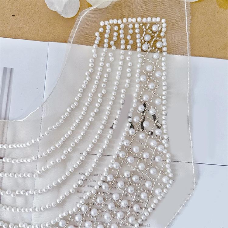 Embroidered Beadwork Collar Applique Mesh Collar Accessory For Elegances Social Gatherings Clothing Garment Decoration