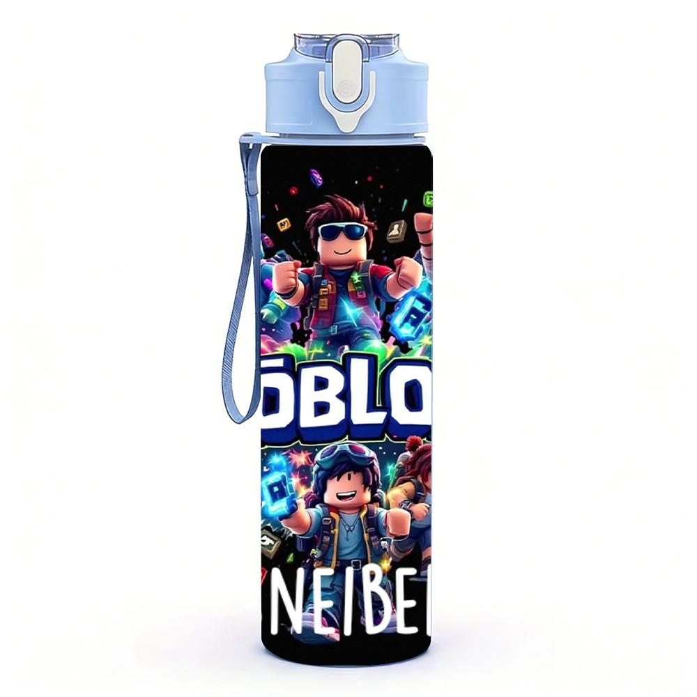 1PC Roblox Sneider Character Collage Poster 750ml Color Plastic Water Bottle Leakproof Flip Straw Lid For Sports Office Home Use