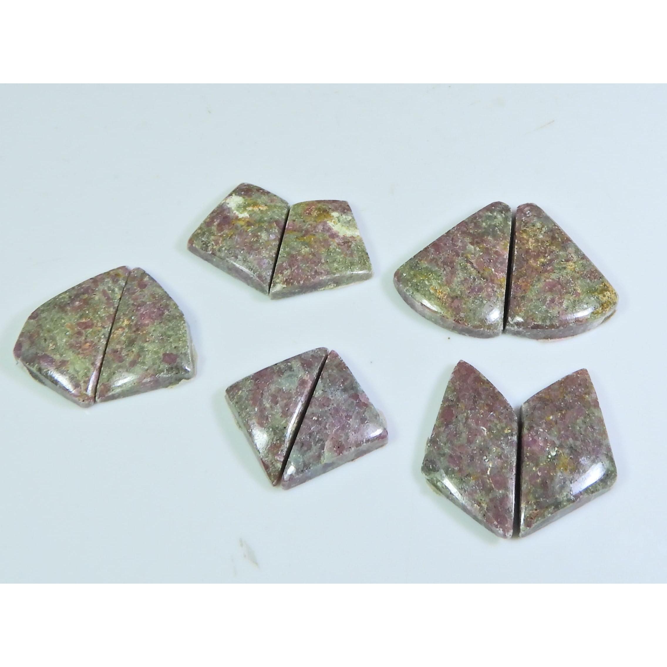 

20-22 ММ Натуральный Родонит Парный Фантазийный Свободный Драгоценный Камень Лот из 5 пар A-604