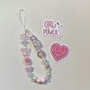 Aesthetic Pearl Phone Strap with Camellia Charm, Beaded Phone Lanyard for Mobile Case, Fashion Anti-Loss Chain for Bag