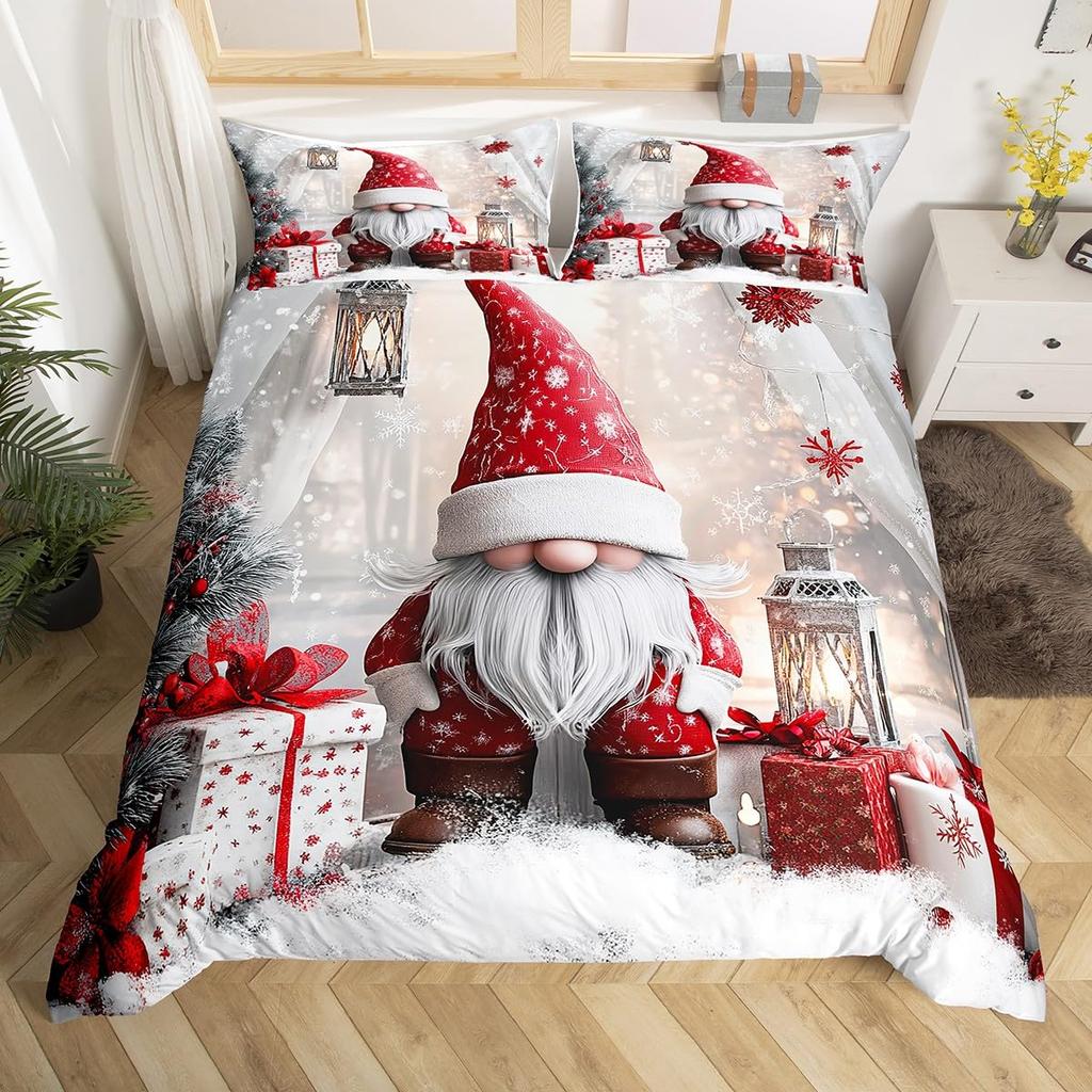 Christmas Duvet Cover Boys Girls Twin Queen Christmas Tree And Snowman Bedding Set Ultra Soft Winter Snowflake Comforter Cover
