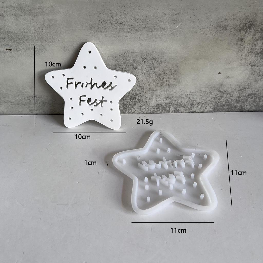 Star Hollow Digital Five-pointed Star Storage Box Silicone Mold Festive Atmosphere Decorative Light Plaster Resin Drop Glue Mold