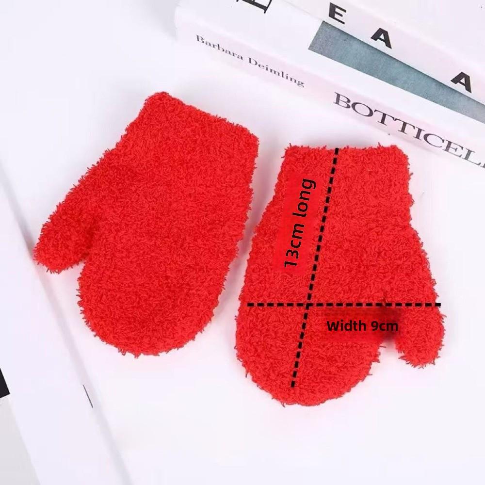 Solid Color Kids Warm Gloves Warm Full Finger Gloves New Short Gloves Kids