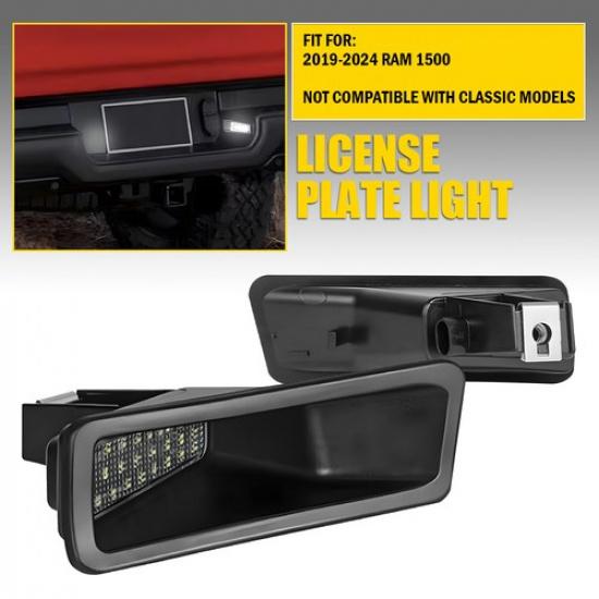 2 x Plate License LED Light Rear Bumper Lamp For RAM Dodge 1500 -2024