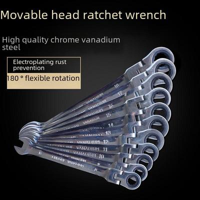 Llave de trinquete de doble propósito de 180° con engranaje rápido de dientes CRV72